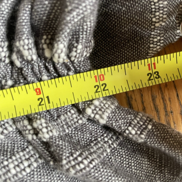 LemLem Gray Merino Wool Striped Dress Raw Hem Textured Knit Minimalist Natural M - Picture 10 of 13